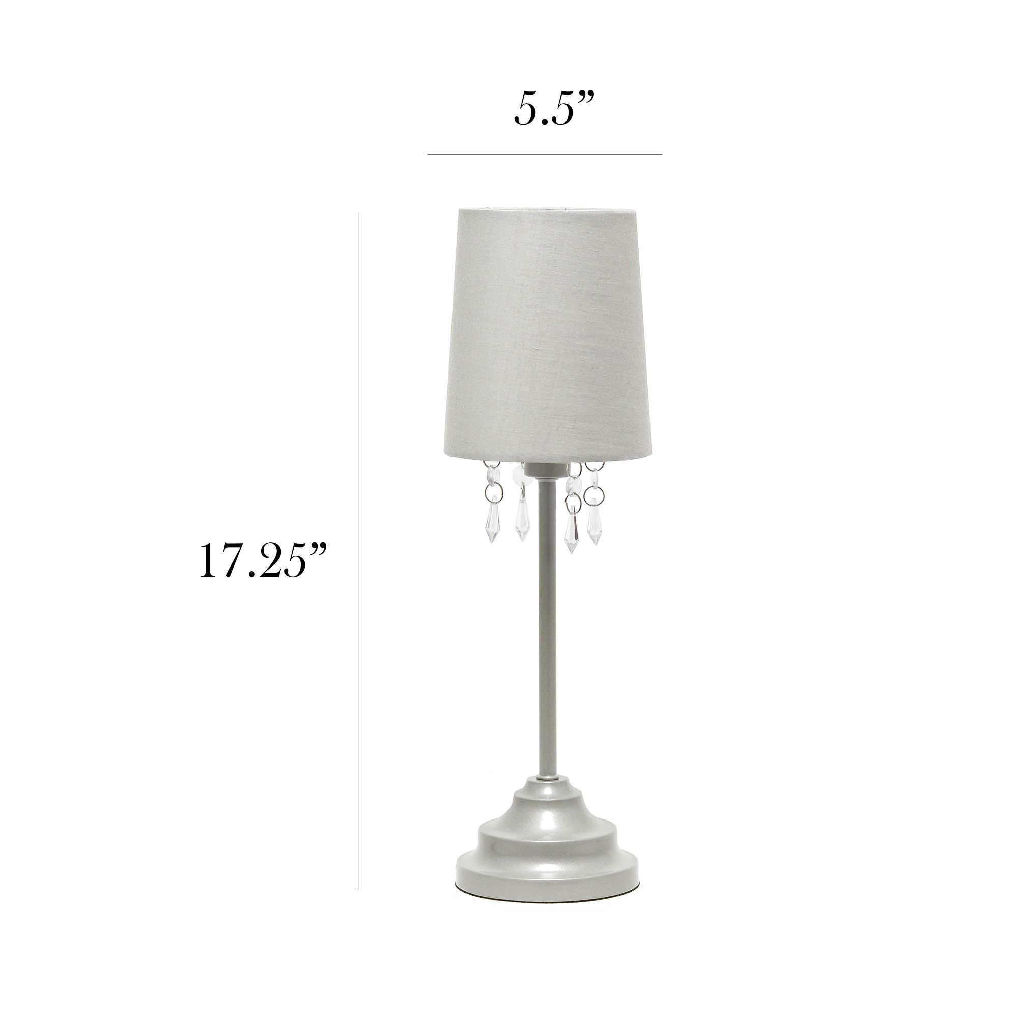 Simple Designs 16 1/2" High Gray Metal Accent Lamp