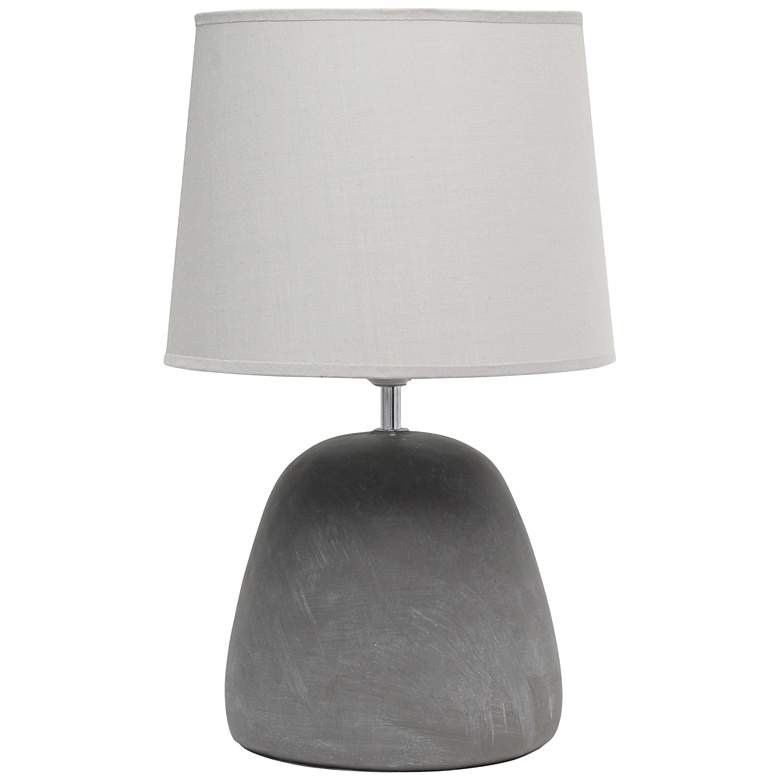 Image 2 Simple Designs 16 1/2 inch High Gray Round Accent Table Lamp