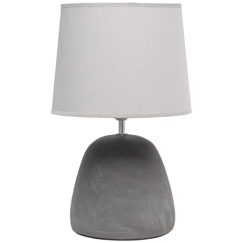 Image 2 Simple Designs 16 1/2" High Gray Round Accent Table Lamp