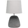 Simple Designs 16 1/2" High Gray Round Accent Table Lamp
