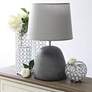 Simple Designs 16 1/2" High Gray Round Accent Table Lamp