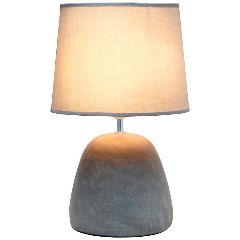 Image 7 Simple Designs 16 1/2 inch High Gray Round Accent Table Lamp more views