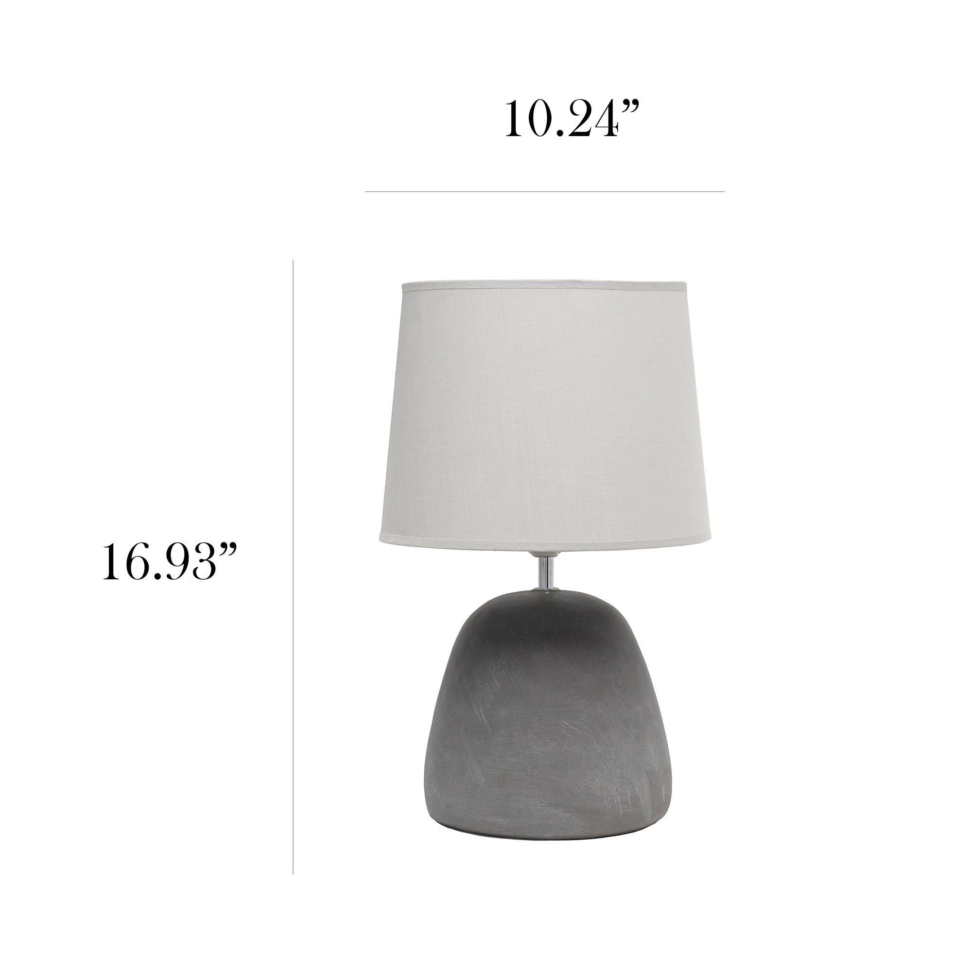 Simple Designs 16 1/2" High Gray Round Accent Table Lamp