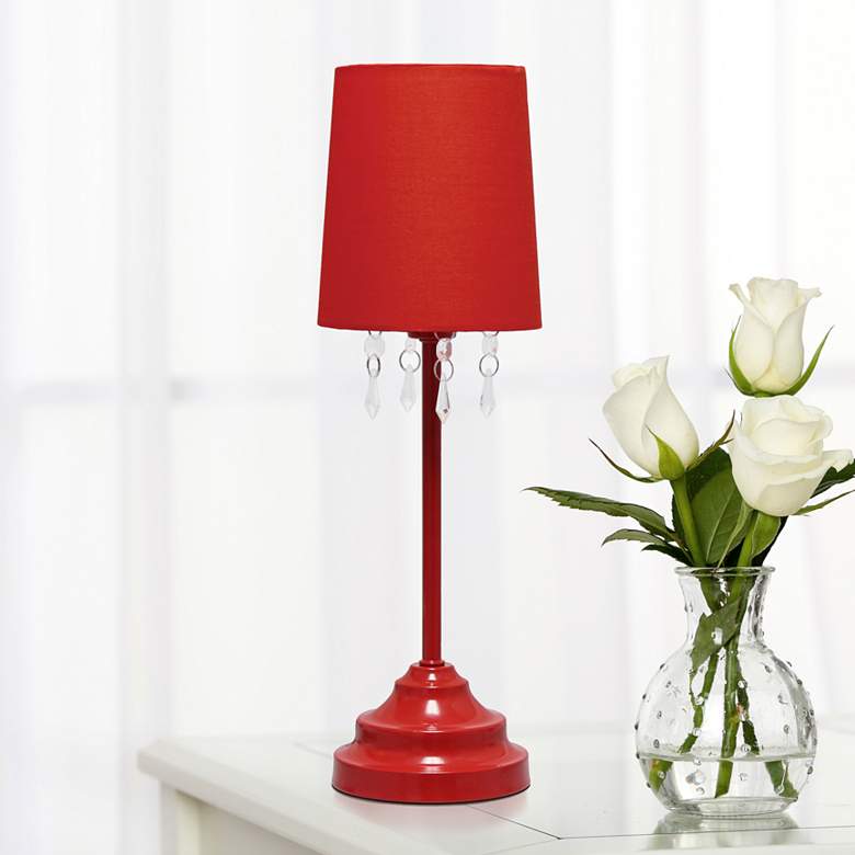 Image 1 Simple Designs 16 1/2 inch High Red Metal Accent Table Lamp