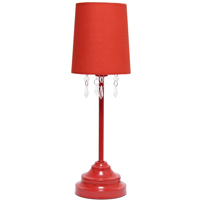 Image 3 Simple Designs 16 1/2 inch High Red Metal Accent Table Lamp more views