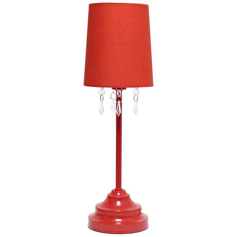 Image 3 Simple Designs 16 1/2" High Red Metal Accent Table Lamp more views