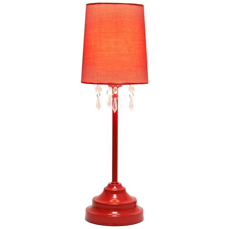 Image 4 Simple Designs 16 1/2 inch High Red Metal Accent Table Lamp more views