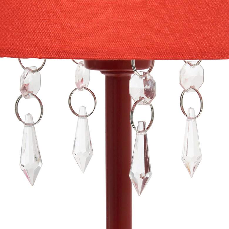 Image 5 Simple Designs 16 1/2 inch High Red Metal Accent Table Lamp more views