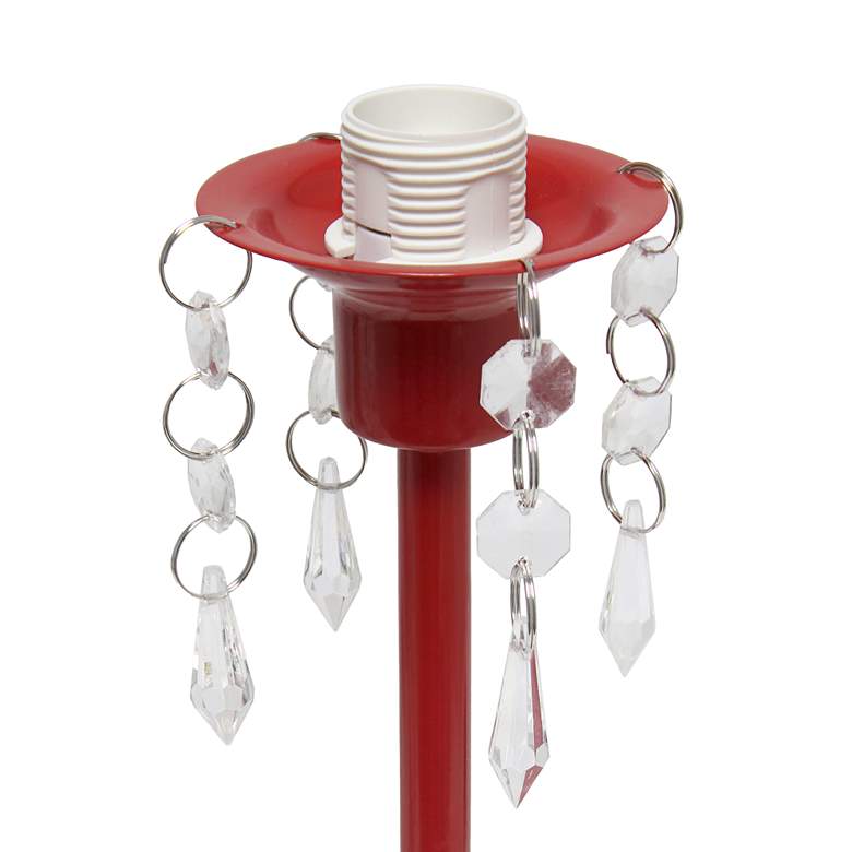 Image 6 Simple Designs 16 1/2" High Red Metal Accent Table Lamp more views