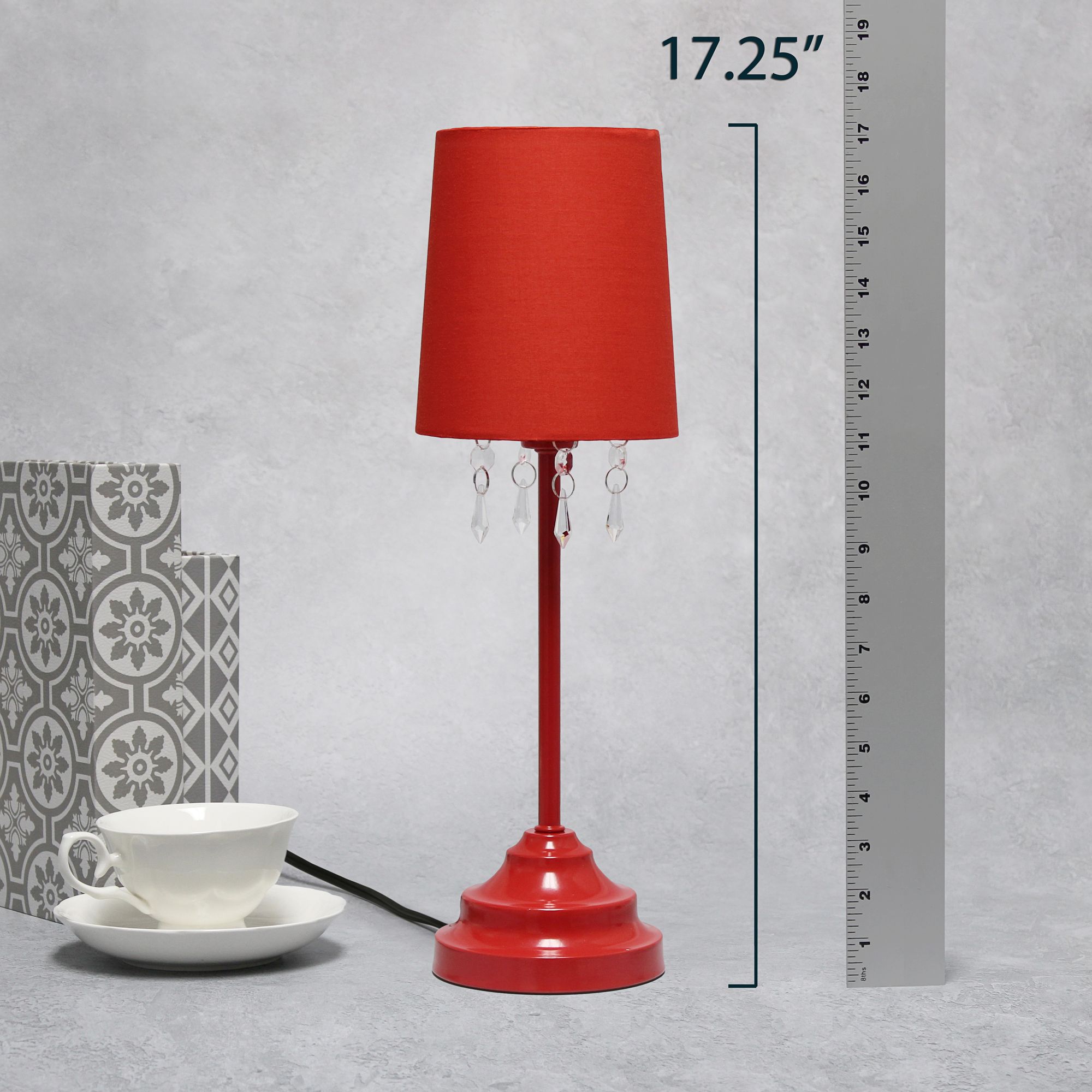 Simple Designs 16 1/2" High Red Metal Accent Table Lamp