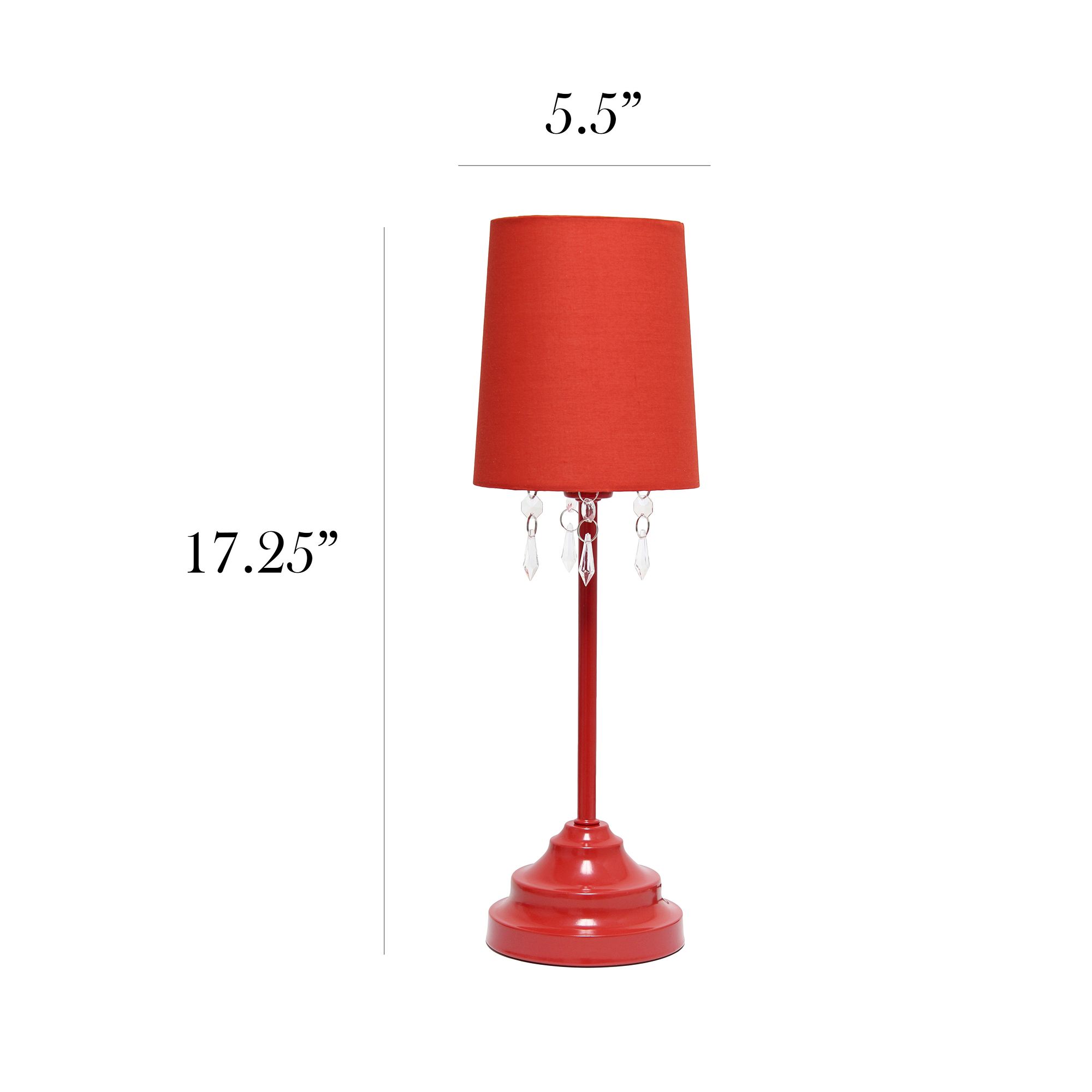 Simple Designs 16 1/2" High Red Metal Accent Table Lamp