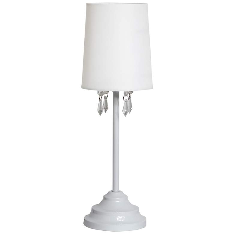 Image 2 Simple Designs 16 1/2 inch High White Iron Accent Table Lamp