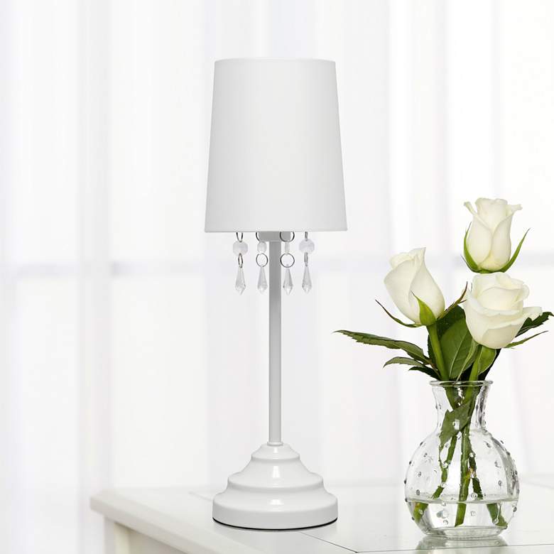 Image 1 Simple Designs 16 1/2 inch High White Iron Accent Table Lamp