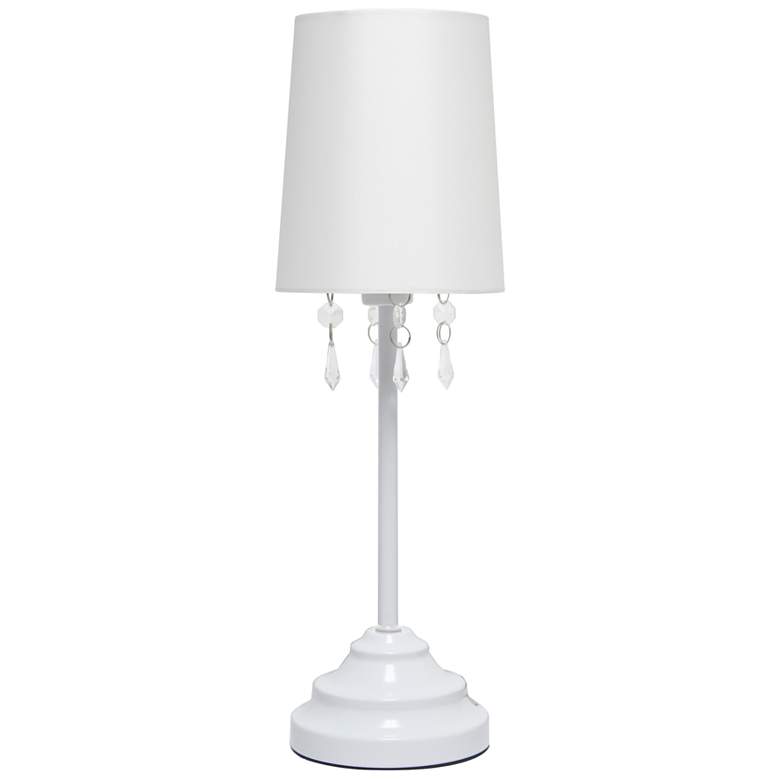 Image 7 Simple Designs 16 1/2 inch High White Iron Accent Table Lamp more views