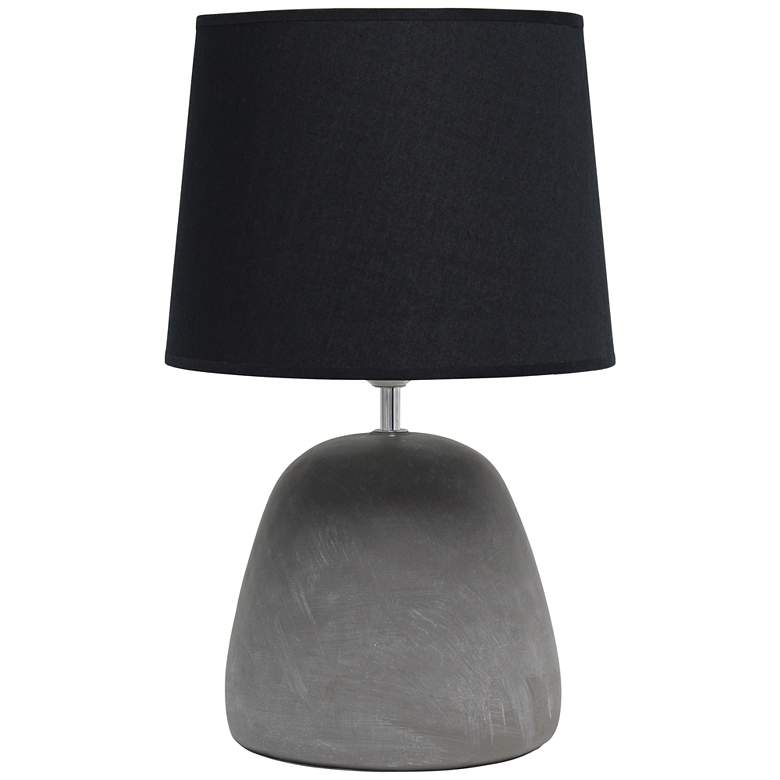 Image 2 Simple Designs 16 1/2"H Black Shade Gray Accent Table Lamp