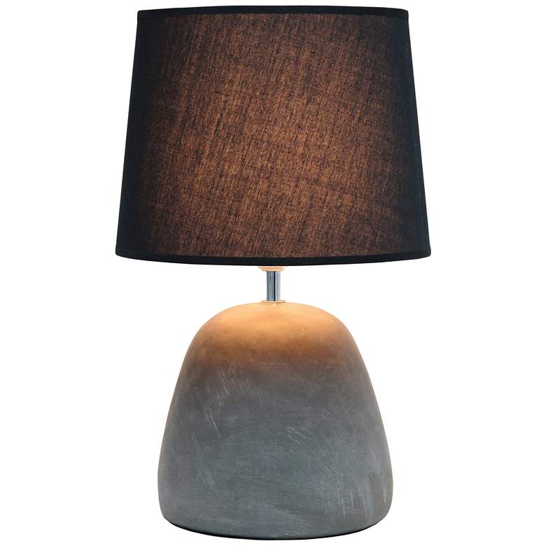 Image 7 Simple Designs 16 1/2 inchH Black Shade Gray Accent Table Lamp more views