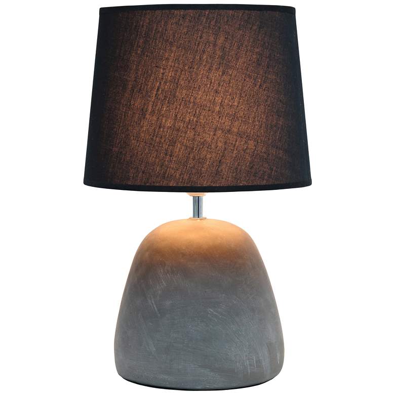 Image 7 Simple Designs 16 1/2"H Black Shade Gray Accent Table Lamp more views