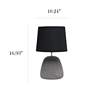 Simple Designs 16 1/2"H Black Shade Gray Accent Table Lamp