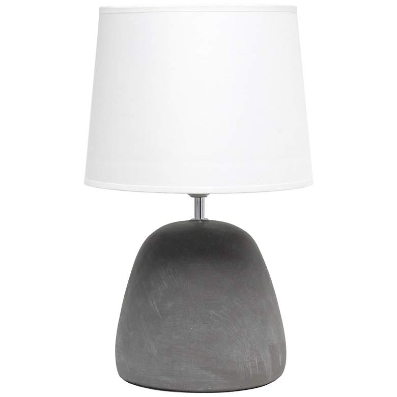 Image 2 Simple Designs 16 1/2 inchH White Shade Gray Accent Table Lamp