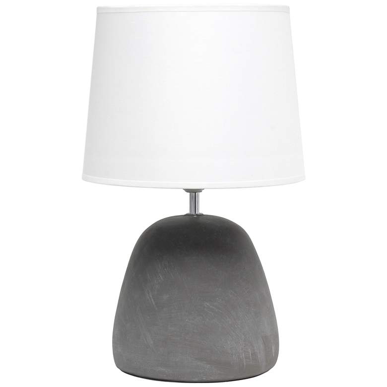 Image 2 Simple Designs 16 1/2"H White Shade Gray Accent Table Lamp