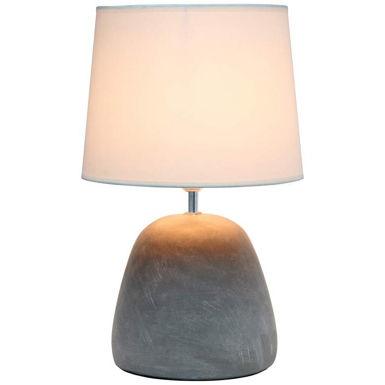 Image 7 Simple Designs 16 1/2"H White Shade Gray Accent Table Lamp more views