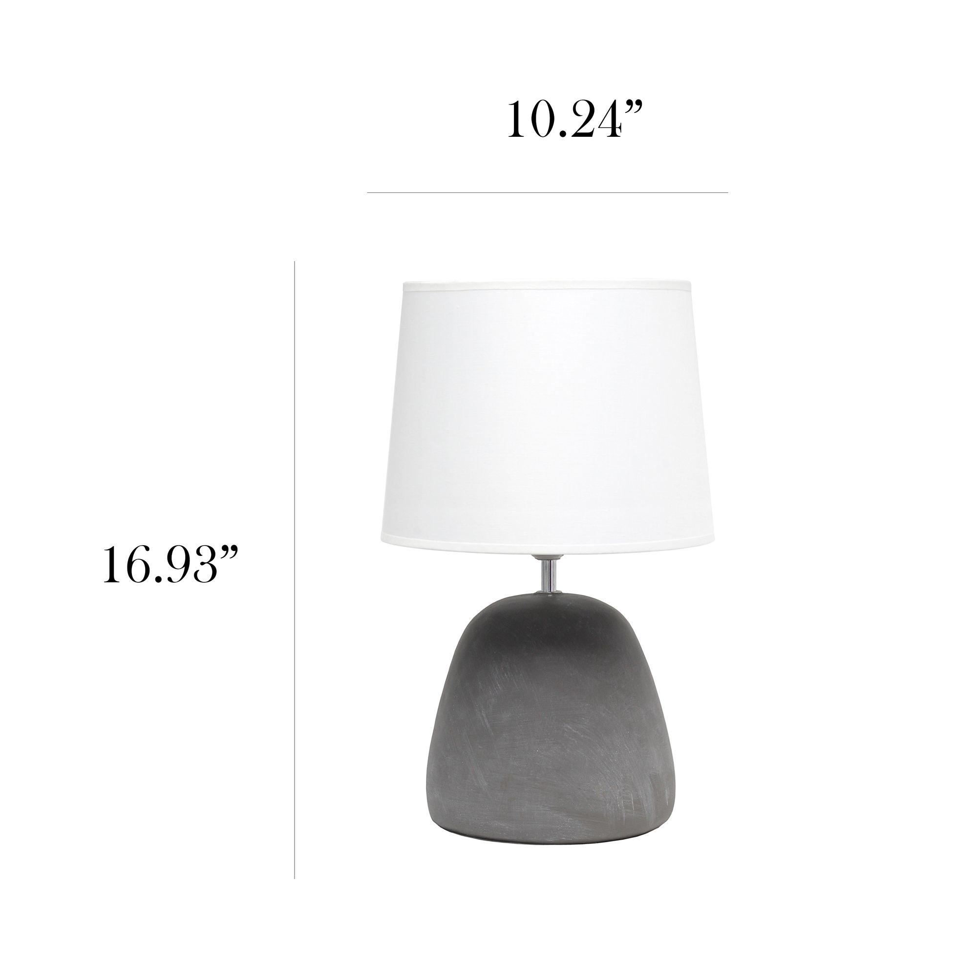 Simple Designs 16 1/2"H White Shade Gray Accent Table Lamp