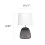 Simple Designs 16 1/2"H White Shade Gray Accent Table Lamp