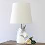 Simple Designs 16" High Silver Glitter and White Unicorn Table Lamp