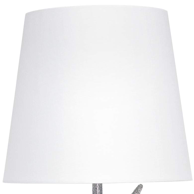 Image 3 Simple Designs 16" High Silver Glitter and White Unicorn Table Lamp more views