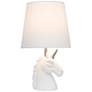 Simple Designs 16" High Silver Glitter and White Unicorn Table Lamp