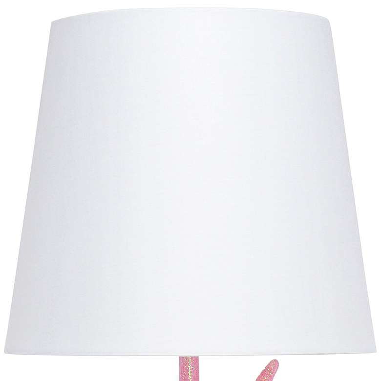 Image 3 Simple Designs 16 inch Sparkling Pink and White Unicorn Accent Table Lamp more views