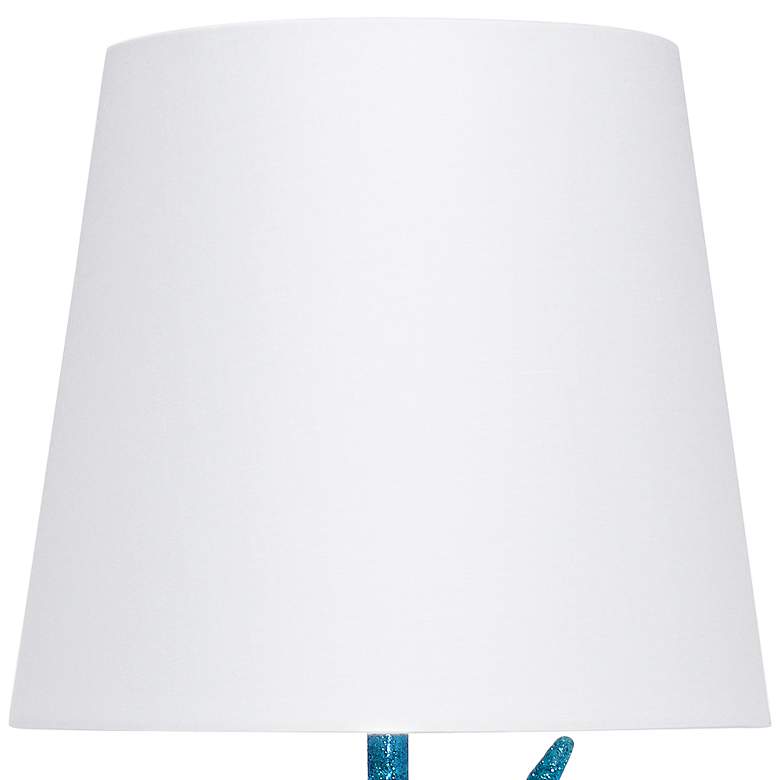 Image 3 Simple Designs 16 inchH Sparkling Blue and White Unicorn Accent Table Lamp more views