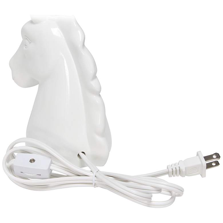 Image 7 Simple Designs 16"H Sparkling Blue and White Unicorn Accent Table Lamp more views