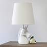 Simple Designs 16"H Sparkling Iridescent and White Unicorn Table Lamp