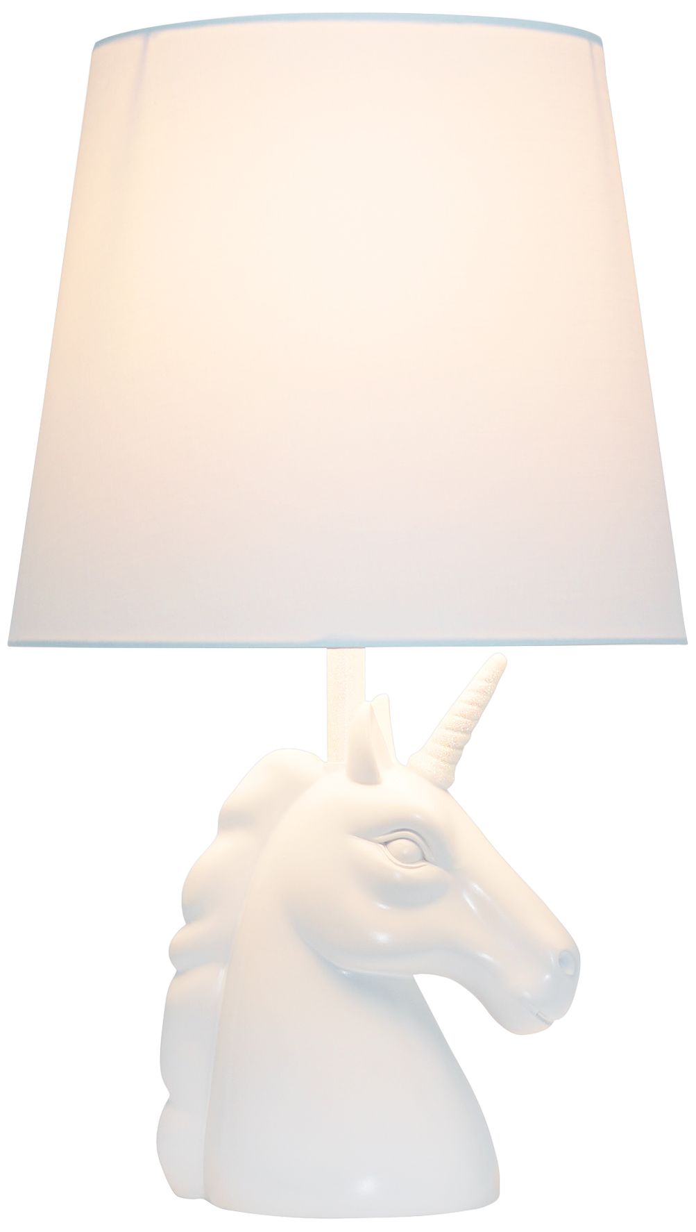 Simple Designs 16"H Sparkling Iridescent and White Unicorn Table Lamp