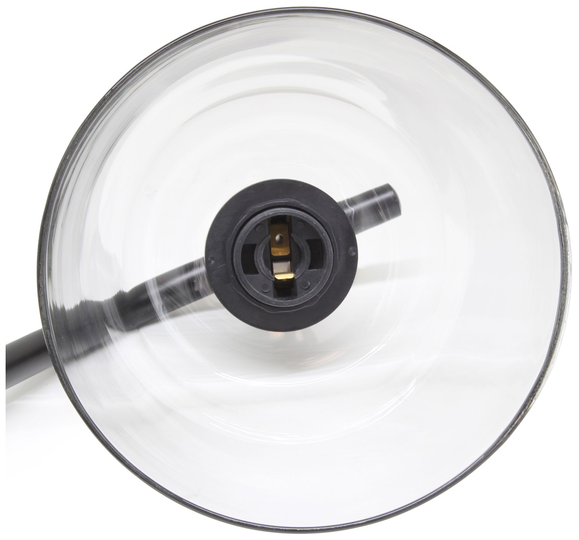 Simple Designs 16" Industrial Metal Desk Lamp, Clear Glass Shade, Black