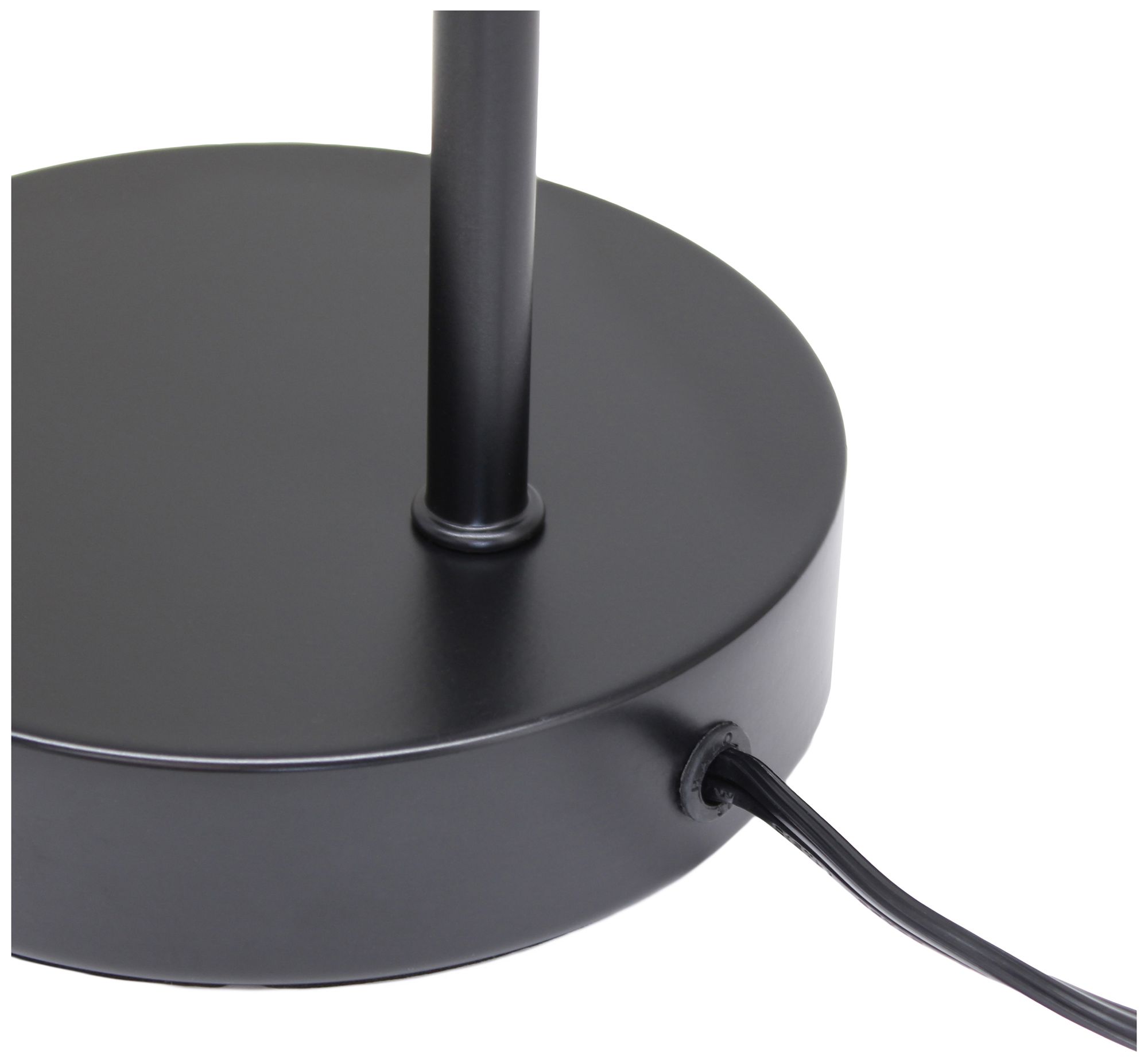 Simple Designs 16" Industrial Metal Desk Lamp, Clear Glass Shade, Black