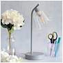 1_Simple Designs 16" Industrial Metal Desk Lamp, Clear Glass Shade, Gray