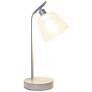 4_Simple Designs 16" Industrial Metal Desk Lamp, Clear Glass Shade, Gray more views