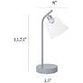 5_Simple Designs 16" Industrial Metal Desk Lamp, Clear Glass Shade, Gray more views