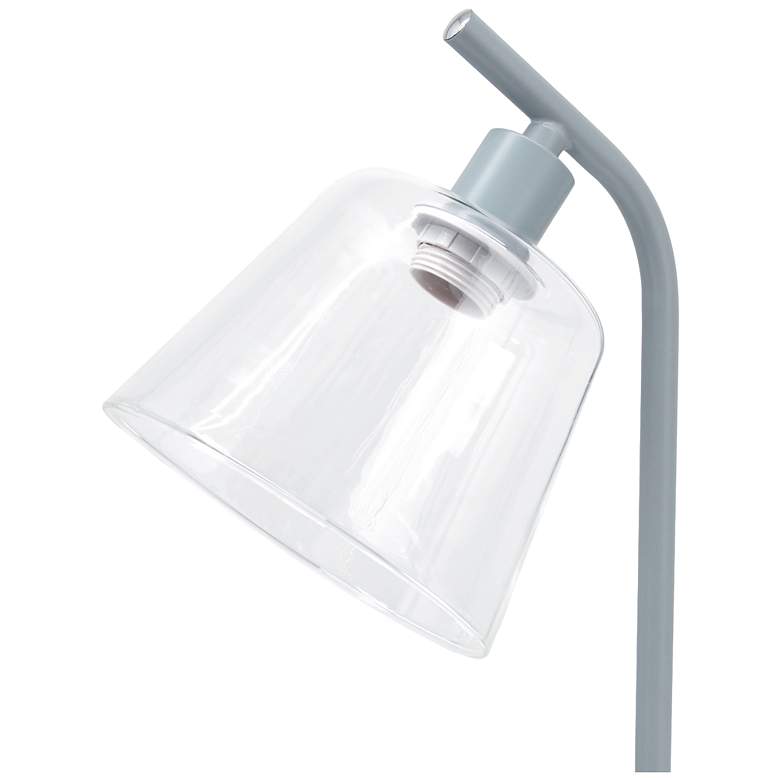 Image 7 Simple Designs 16" Industrial Metal Desk Lamp, Clear Glass Shade, Gray more views