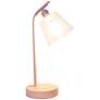 4_Simple Designs 16" Industrial Metal Desk Lamp, Clear Glass Shade, Pink more views