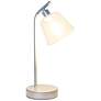 4_Simple Designs 16" Industrial Metal Desk Lamp, Clear Glass Shade, Silver more views