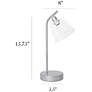 5_Simple Designs 16" Industrial Metal Desk Lamp, Clear Glass Shade, Silver more views