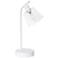 Simple Designs 16" Industrial Metal Desk Lamp, Clear Glass Shade, White