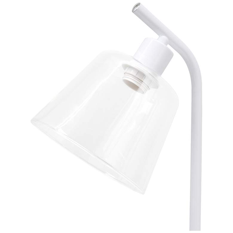 Image 7 Simple Designs 16" Industrial Metal Desk Lamp, Clear Glass Shade, White more views