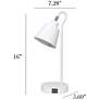 5_Simple Designs 16" Metal Desk Task Lamp, Adj Shade, Dual USB Ports, White more views