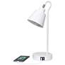 7_Simple Designs 16" Metal Desk Task Lamp, Adj Shade, Dual USB Ports, White more views
