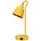 Simple Designs 16" Metal Desk Task Lamp, Adj Shade, Dual USB Ports, Yellow