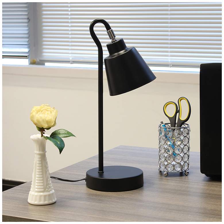 Image 1 Simple Designs 16" Metal Looped Desk Task Lamp, Adj Shade, Black